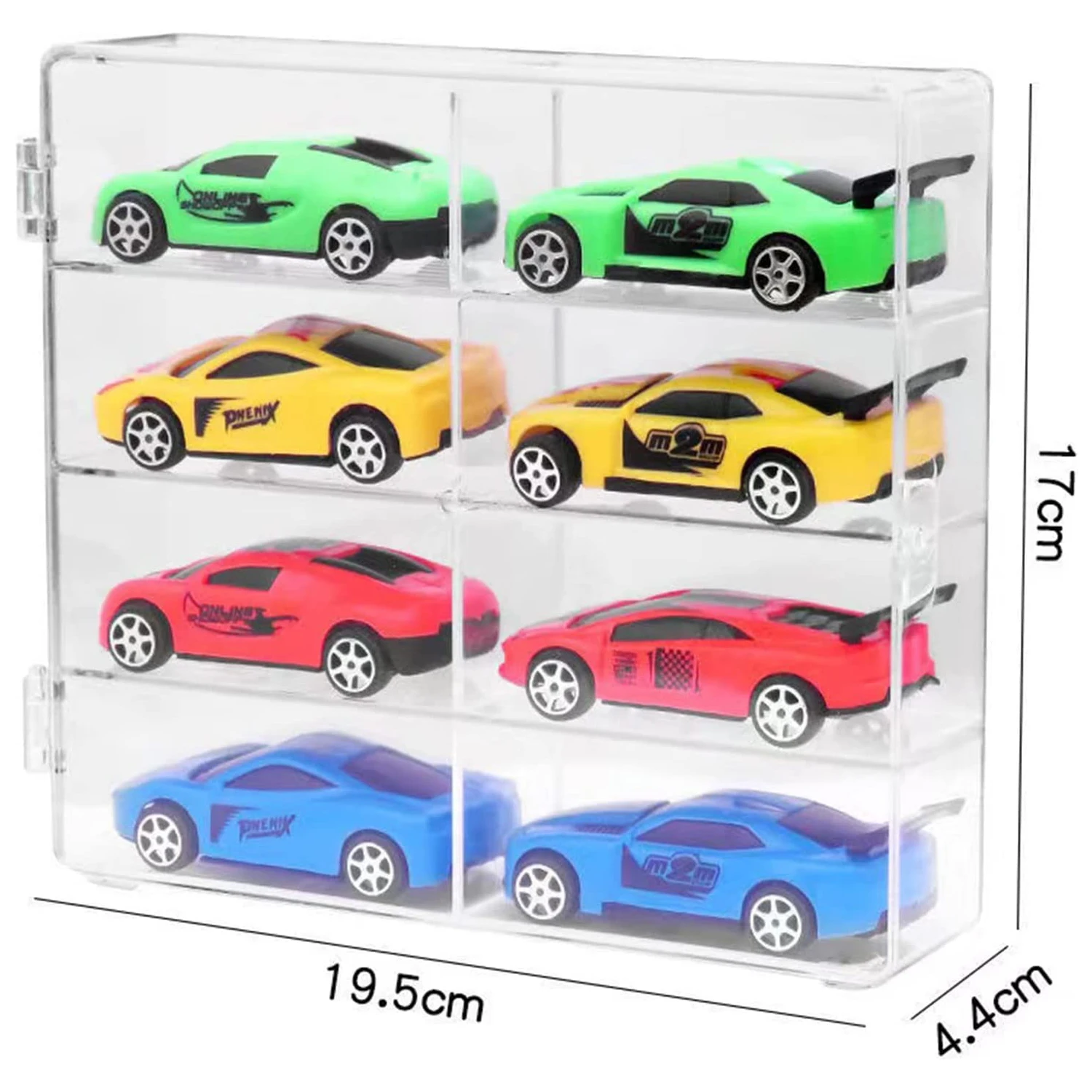 Acrylic Display Case Compatible with Hot Wheels, Matchbox Cars, 8 Slots Car Model Display Case for Hot Wheels, Matchbox Cars