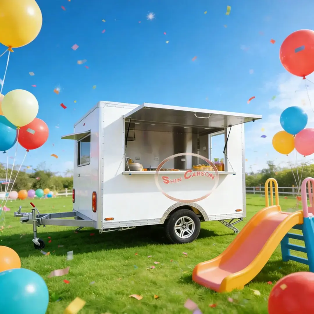 

Fiberglass Mobile Food Trailer for Commercial Catering Stainless Steel Counter Sink Storage Design for Food Service