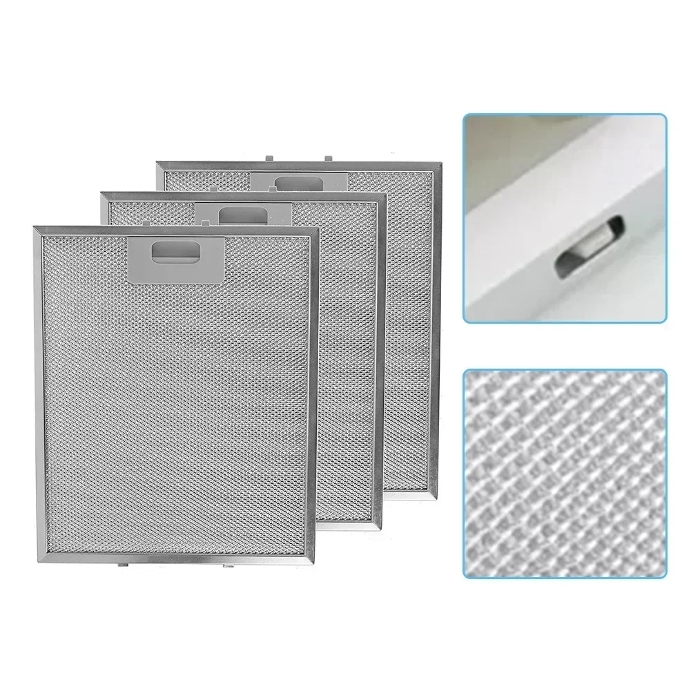 3pcs Kitchen Cooker Hood Filters Metal Mesh Extractor Vent Filter 300 X 250 Mm Silver Hoods Oil Filter Range Hood Filter Mesh