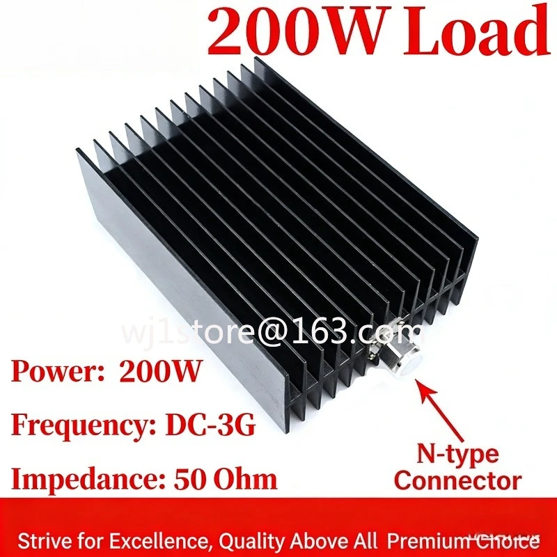 200W N-Type RF Dummy Load, 50 Ohm Coaxial Termination for DC to 3GHz, High Power Attenuator