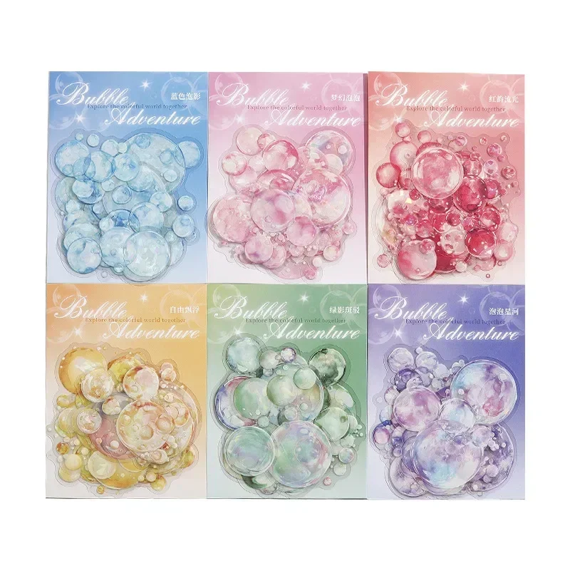 10pcs decoration bottoming Sticker Bubble Supplies Scrapbooking cut Adventure European light handbook collage 140*95mm image 4