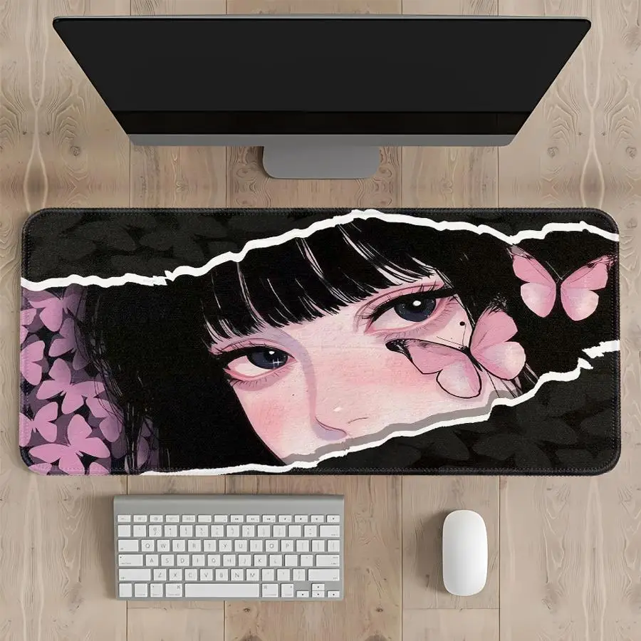 Cartoon Pink Girl Mouse Pad Computer Laptop Pad Desk accessories office Pad Game Console Pad Keyboard Mouse Pad rubber