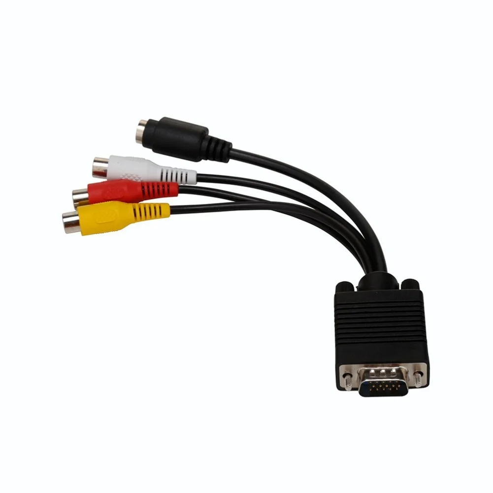 For VGA to For S-Video + For RCA CompoFor Site Video Adapter with 10cm Length for PC to For TV Analog Connection