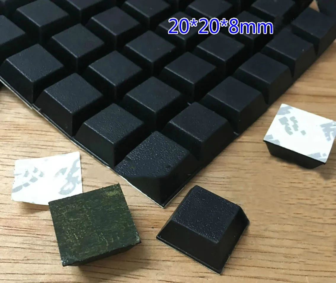 10Pcs Black Square Rubber Feet Pad 20*20*8mm Self-adhesive Anti-Slip Pads Seal Gasket