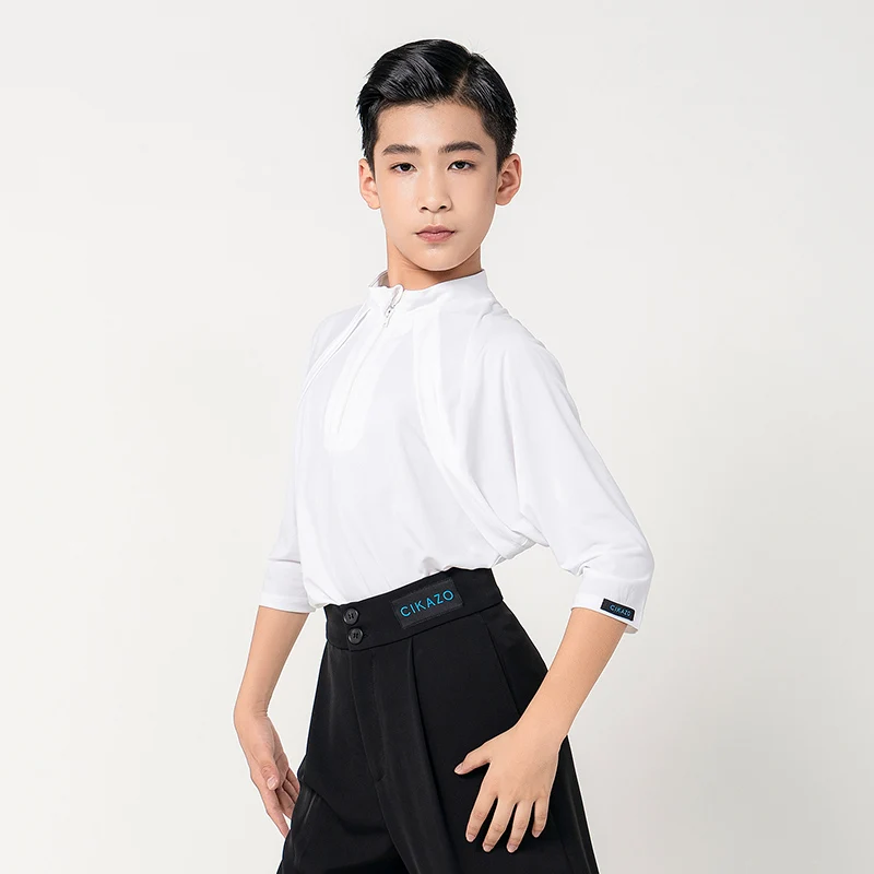 New Latin Dance Performance Costumes For Boys Children Loose Shirts Chacha Rumba Tango Dress Latin Practice Clothing DN15555