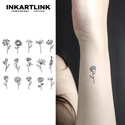 Simple flower Temporary Tattoo,Lasts To 15 Days New Technology Magic Waterproof Semi Permanent Sticker.