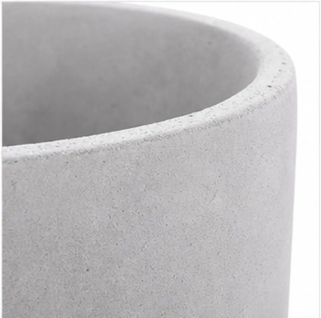 1Pcs Creative Flowerpot Light Grey Cement Planter Small Desk Friendly Succulent Pot for Balcony Garden Office Home Decoration