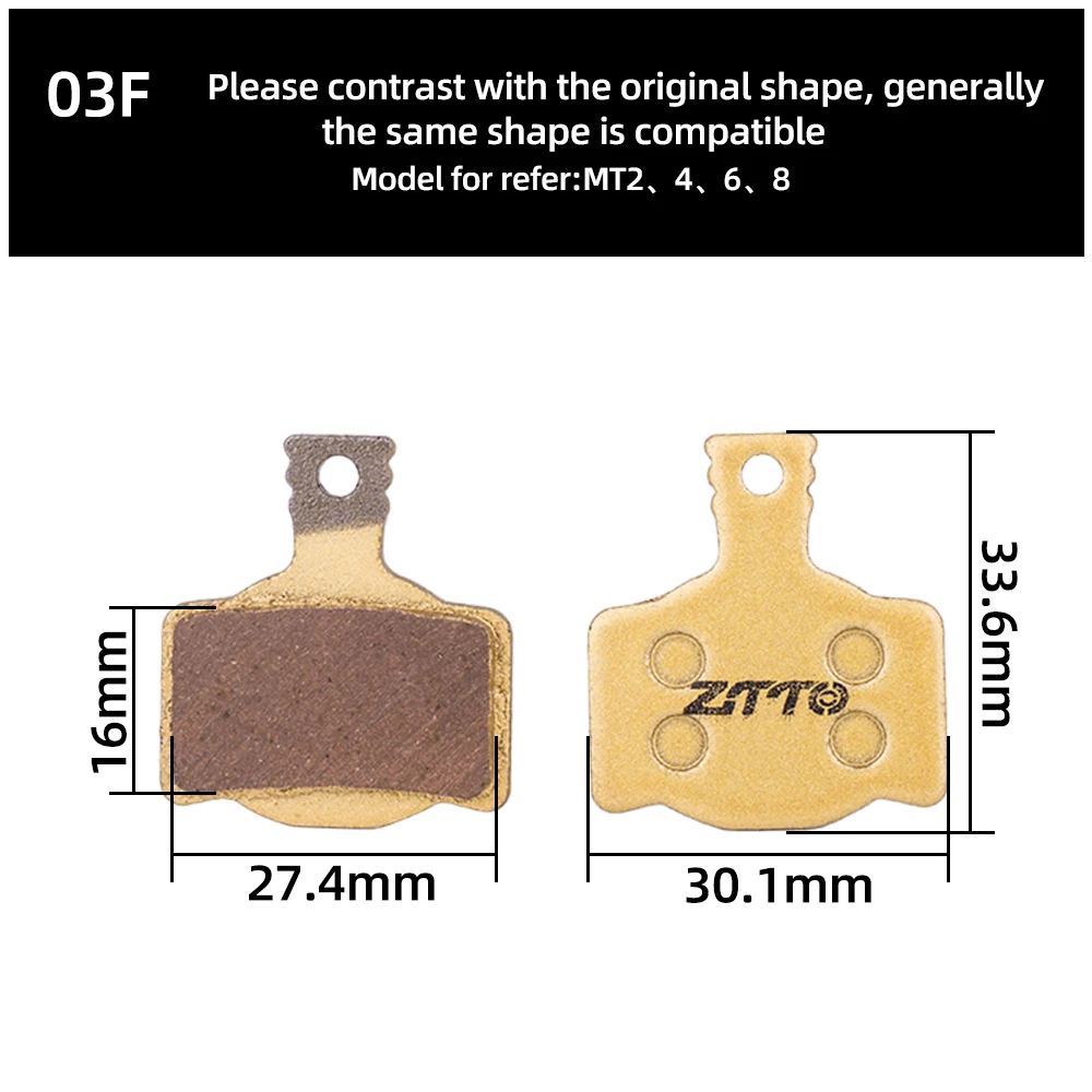 ZTTO 4Pairs MTB Bicycle Semi/Full-Metallic Brake Pads For Magura MT2 MT4 MT6 MT8 DK-17 MTS Caliper Mountain Bike Disc Brake Pads