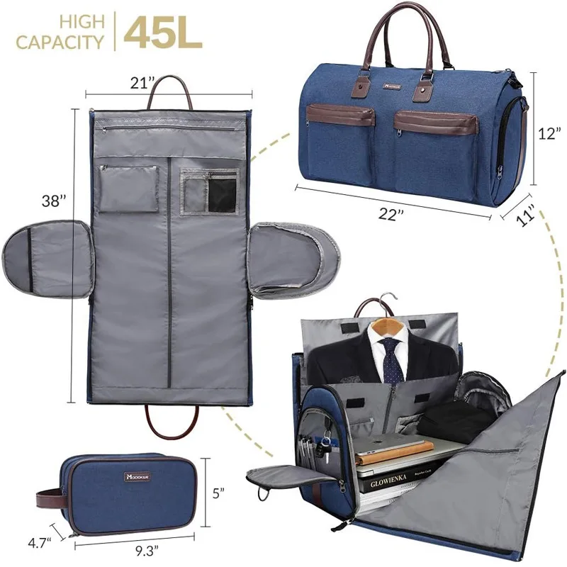 Men's Large Capacity Travel Bag Handheld Luggage garment Briefcase Shoulder Crossbody Bag for Business Suitable for Travel ita