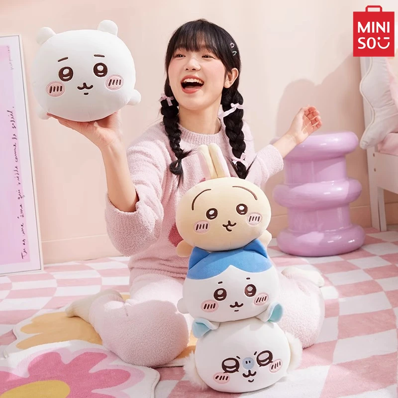 MINISO Chiikawa Series Prone Doll Kawaii Plush Doll Animation Hachiware Sleeping Pillow Children's Toys Usagi Birthday Gift