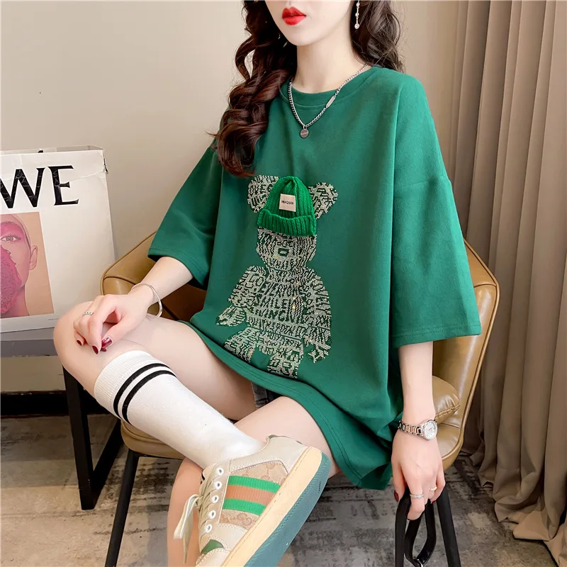 2022 Summer Thin Three-Dimensional Pattern Trendy Top Short-Sleeved Women's