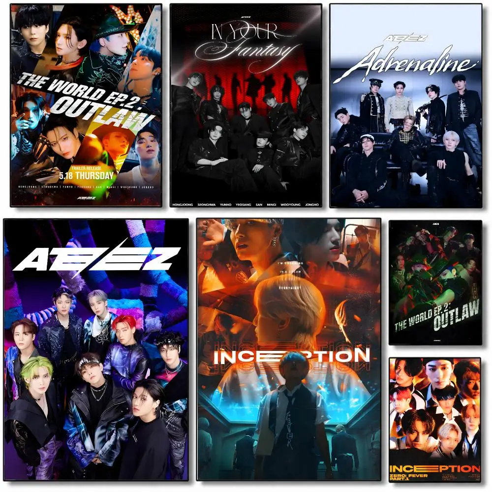 Boy Group ATEEZ Poster Fancy Poster American Film Mural Home Childrens Room Wall Decor Print