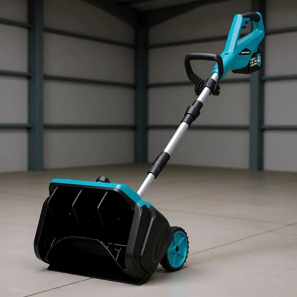 

9000mAh CordlShovel, 17" BrushlElectric Blower Battery Powered 4.5AH with Handle & Wheels, 25T Throw Di/Adjustable Plate, Remova