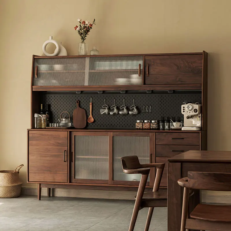 Solid wood dining side cabinet Multifunctional kitchen locker Integrated wall All solid wood locker
