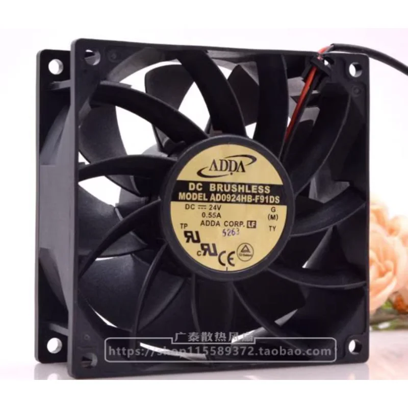 

CPU Cooler Fan for ADDA AD0924HB-F91DS 24V 0.55A 9038 2-wire Frequency Converter Cooling Fan 9CM 90*90*38mm