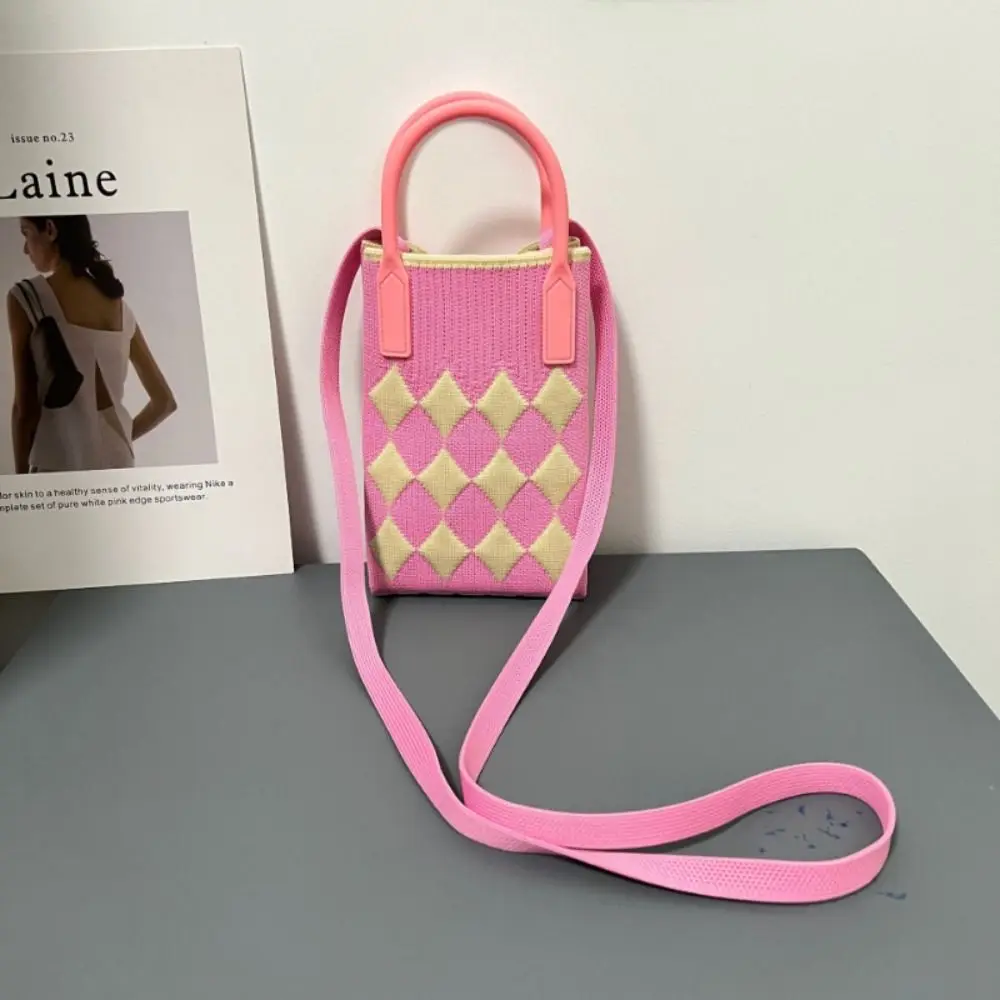 Moda w geometryczny wzór damska torebka z dzianiny damska torebka pleciona torebka torba na ramię Crossbody