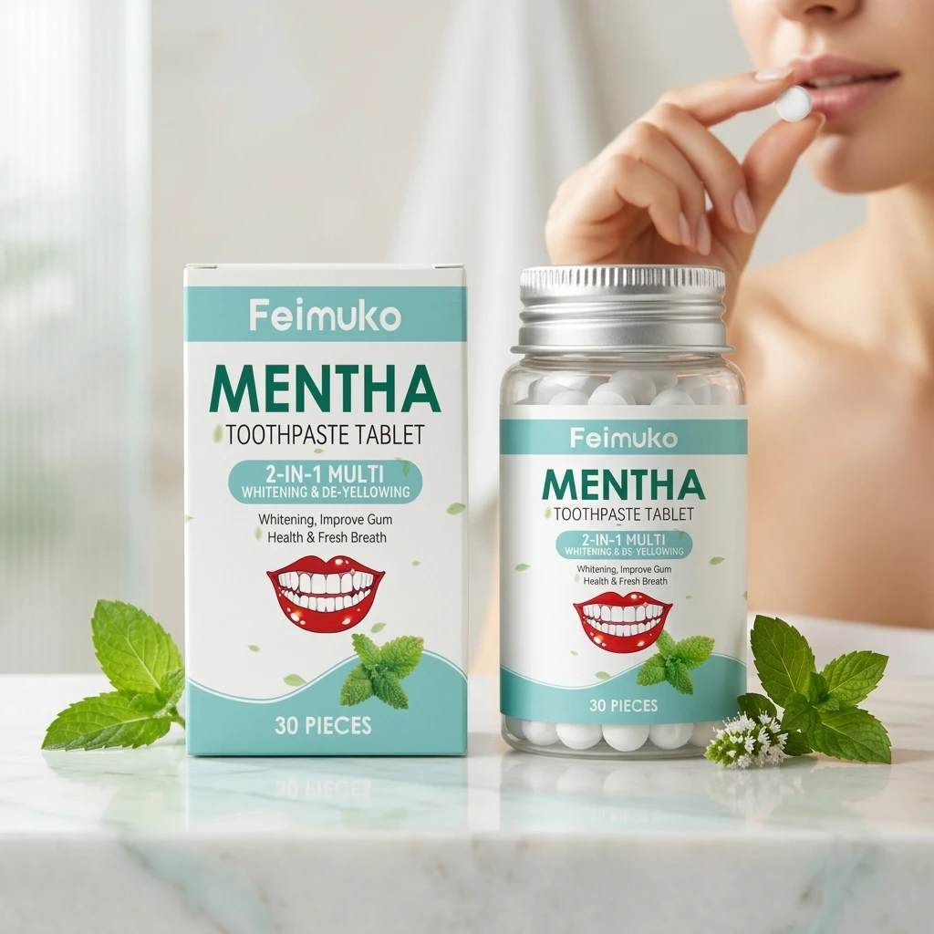 Mint Flavors Toothpaste Tablets Eliminate Bad Breath Removes Stain Improve Tooth Color Fresh Breath Whitening Mouthwash Granules