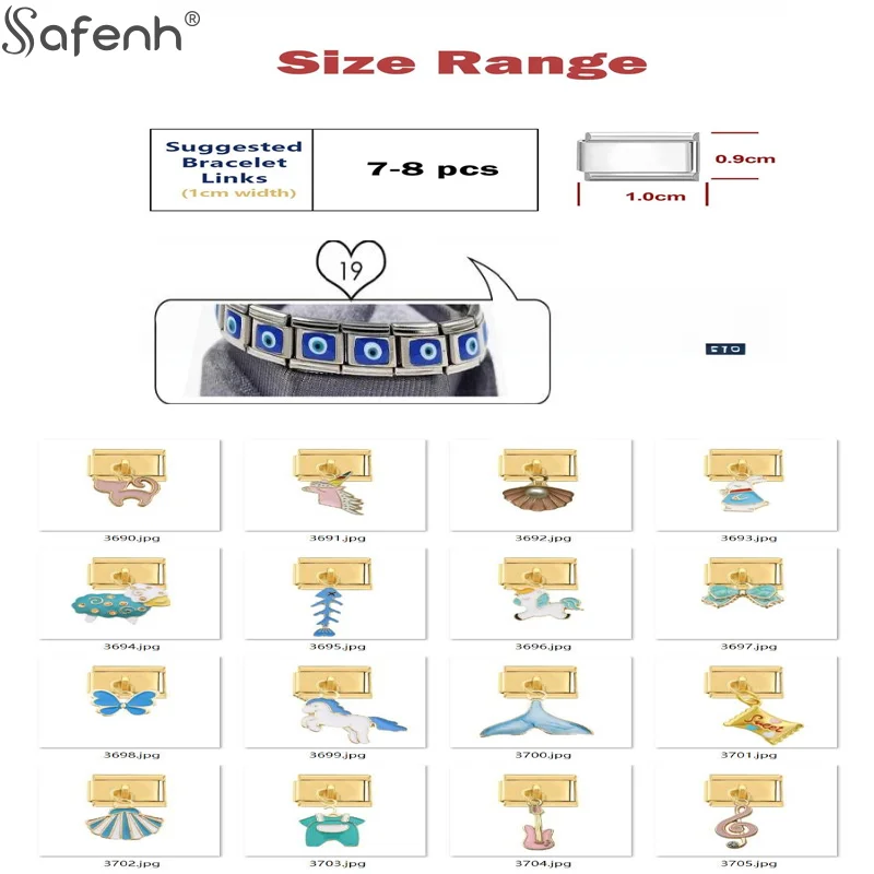 1 قطعة البلاستيك/الراتنج DIY صنع الخرز موضة الحلوى هريرة القوس الإيطالية سحر الروابط ل 9 مللي متر سوار الفولاذ المقاوم للصدأ مجوهرات #1