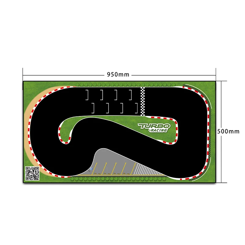 New 95x50cm Turbo Racing RC Drift Car Desktop Track 950x500mm Portable Rubber Mat 1:76 RC Mini Car Toys Race Runway Accessories