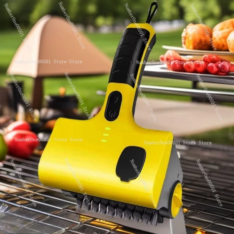 Household Kitchen Tile Multifunctional Replaceable Brush Head Wireless Electric Barbecue Grill Cleaning Brush