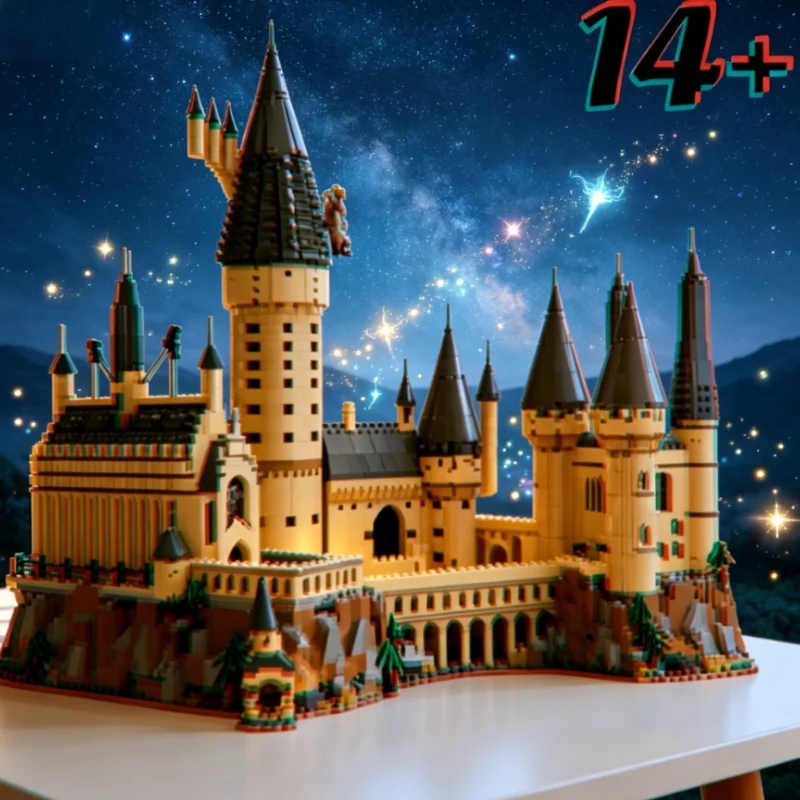 2026 New In Stock Hogwarts Castle Building Blocks Set Classic Magic School Model Diy Assembly Desktop Display Ornament Popular view 5