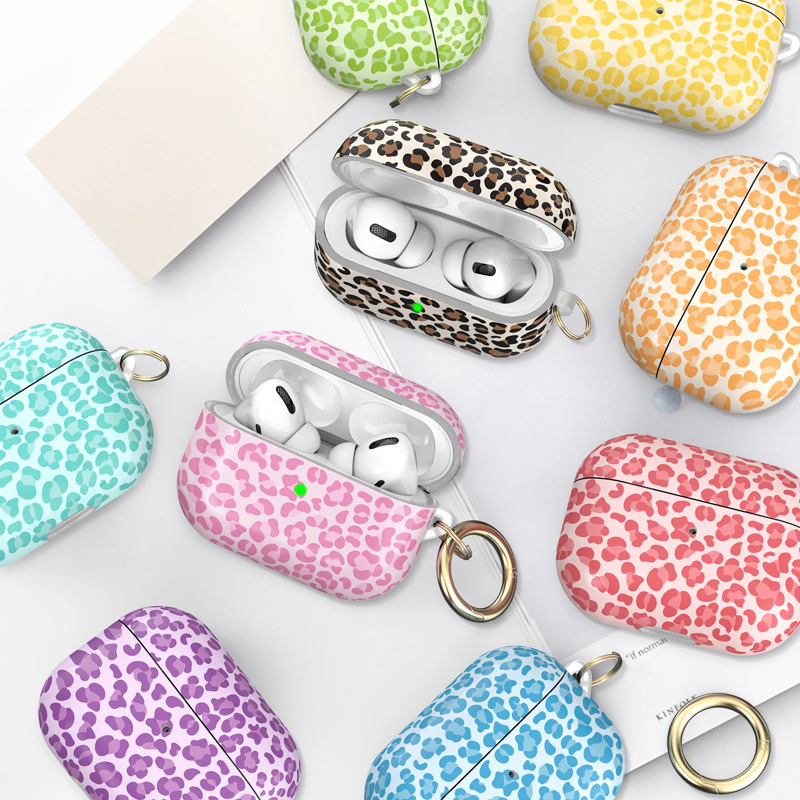 Impressões personalizadas para Apple AirPods Pro 2, caso de fone de ouvido Leopard Print, Soft Shockproof Headphone Cover