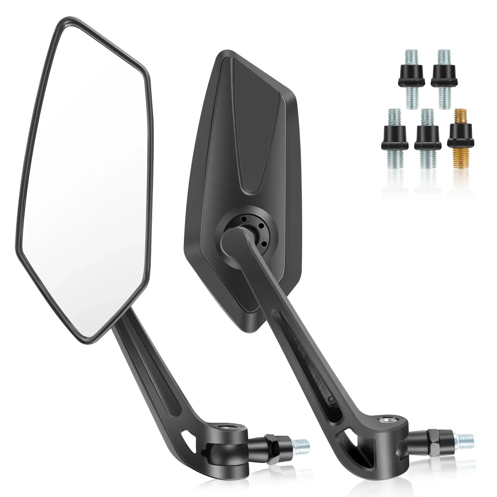 Motosiklet gidonu ayna dikiz motosiklet Bar End ayna Cafe Racer Scooter Motocross ayna için 8/10mm dikiz reflektör