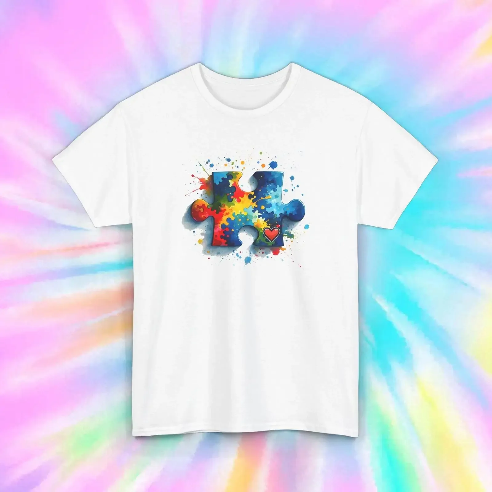 Autism Awareness Puzzleteil T Shirt S 5XL buntes lebendiges Stütz vintage Washed Casual Versatile graphic Soft Slightly
