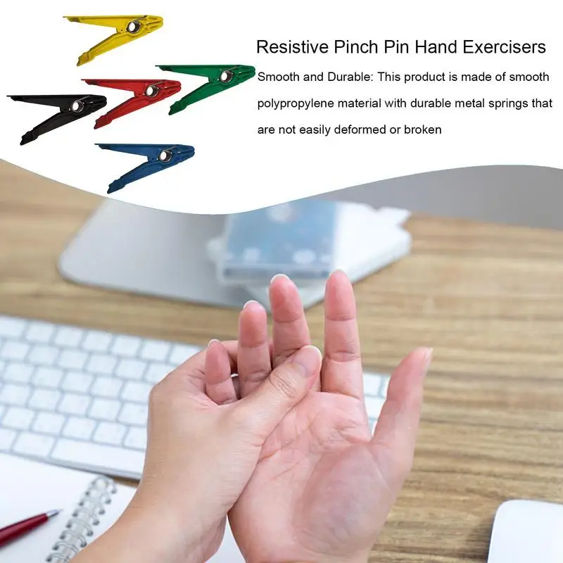 Finger Exerciser Pinch Clips Graded Pinch Pin Exerciser Metal Springs Universal Finger Strengthener Exercise For the Elderly