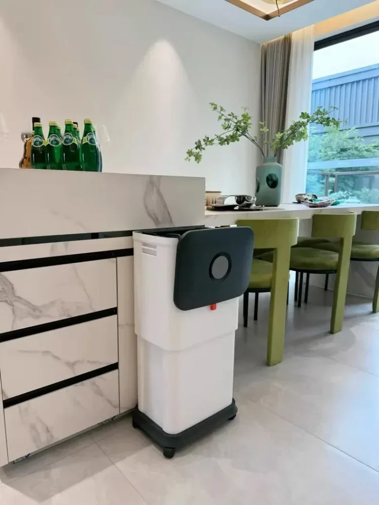 

Special Luxury Waste Bins Wheel Household Movable Transfer Trash Can Large Capacity Trash Bin Sliding Wastebasket Kitchen