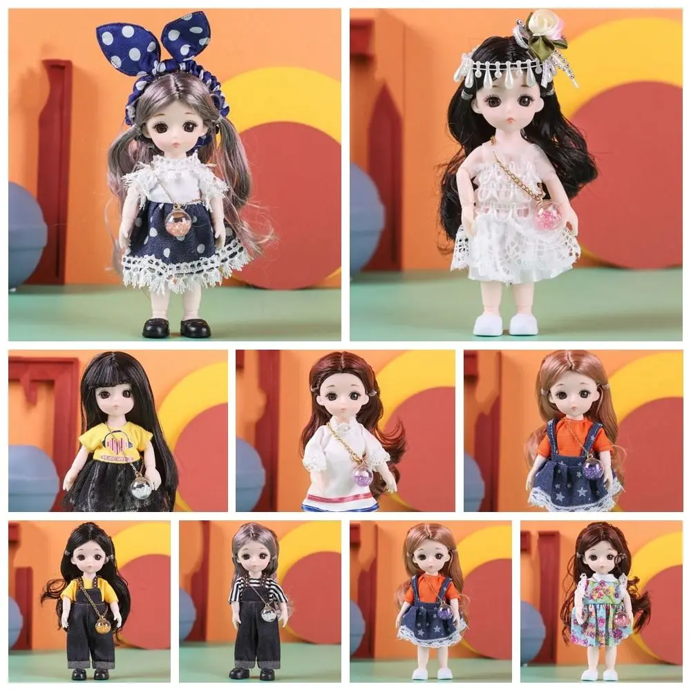 mit Kleidung, BJD-Puppen, 13 bewegliche Gelenke, PVC, simuliertes Augenscharnier, Puppe, Emaille, zum Anziehen, abnehmbare Gelenke, Puppe, Mädchen, Geschenke
