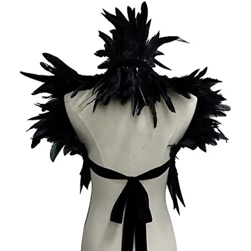 Gothic natural feather shawl feather scarf Halloween, carnival party costume role play holiday party bar stage costumes props