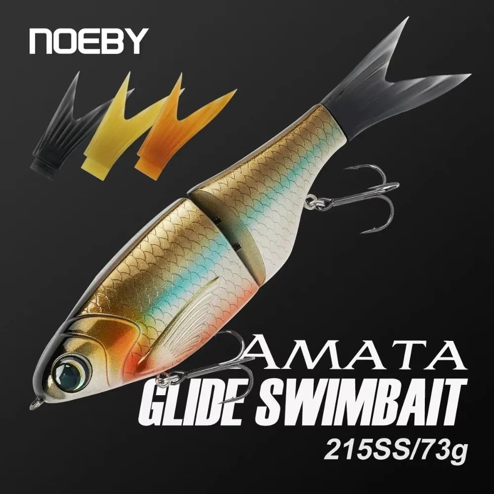 215 مللي متر طول Noeby الإنزلاق سويم مادة السيليكون 73 جرام الوزن بطيئة غرق Wobblers Wobblers تصميم لينة إغراء باس الصيد