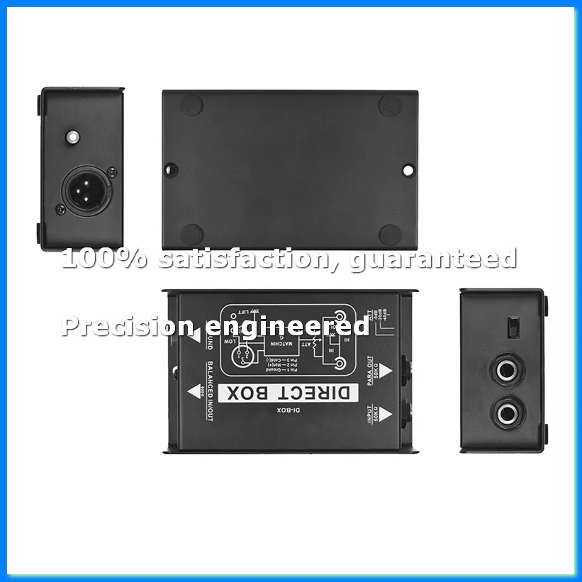 Passive Direct Box Single Channel Passive DI-Box Direct Injection Box Balanced & Unbalance Signal Audio Isolator-ABWO