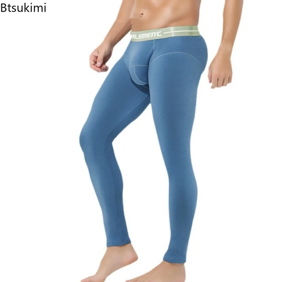 

New 2025 Autumn Winter Long Johns Men's Underwear Single Thick Fleece Pants Thermal Pants Tights String Pant Leggings Long Pants