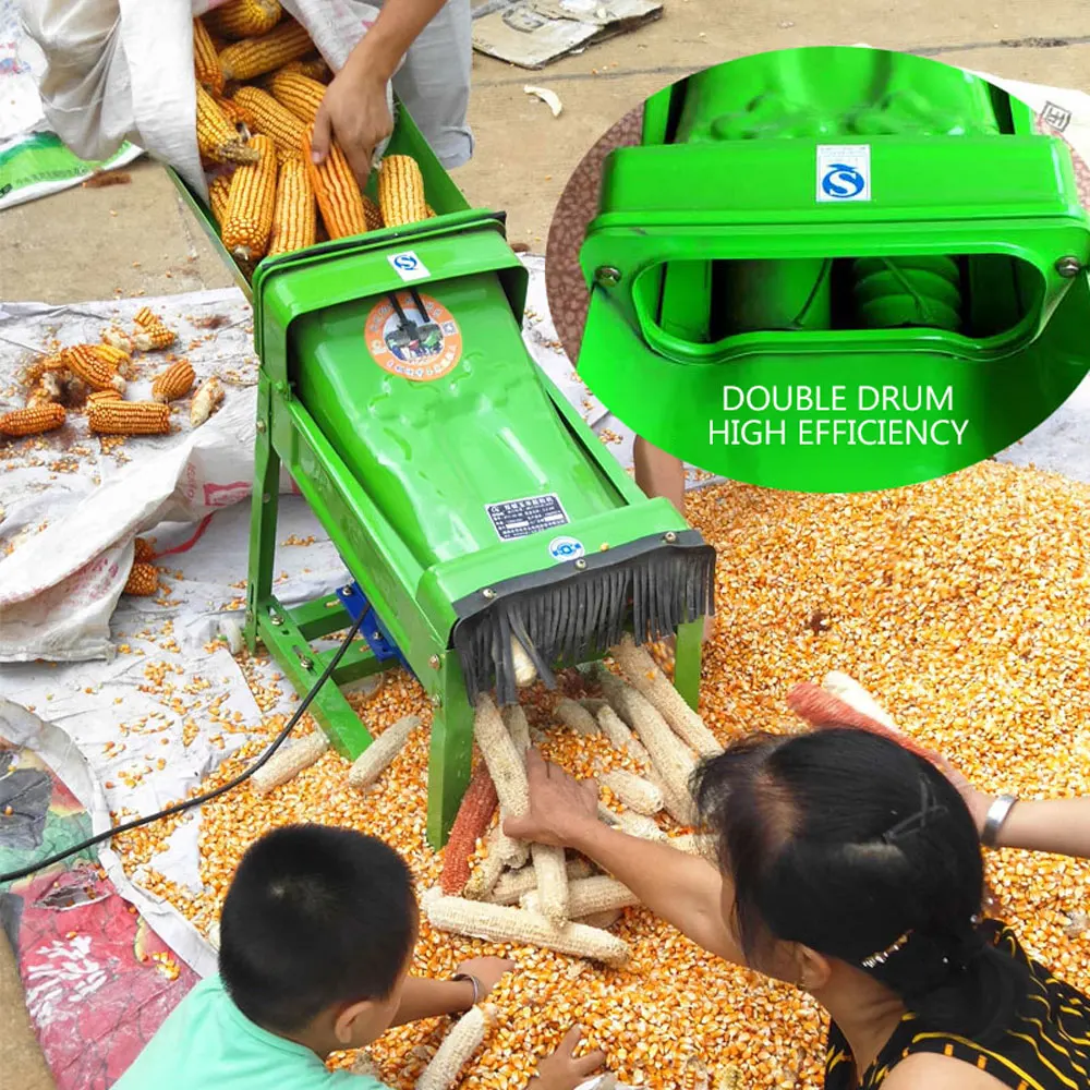 Trebbiatrice automatica elettrica trebbiatrice elettrica commerciale Non bruciante ispessimento efficiente sgusciatura di mais trebbiatura