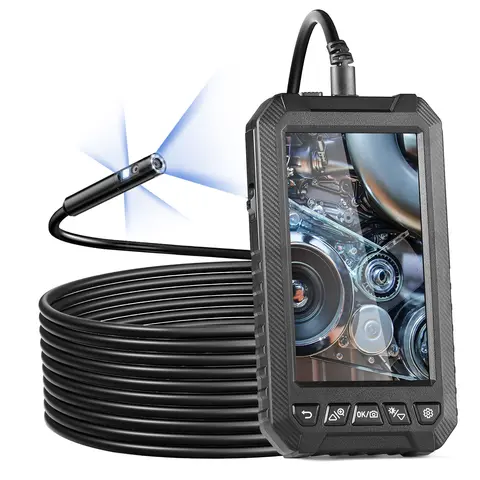 SucceBuy Endoskop Kamera Çift Lensli Borescope 5 "Ekran 1080P Muayene Kamerası, LED Işıklı, Otomatik Sıhhi Tesisat için Su Geçirmez