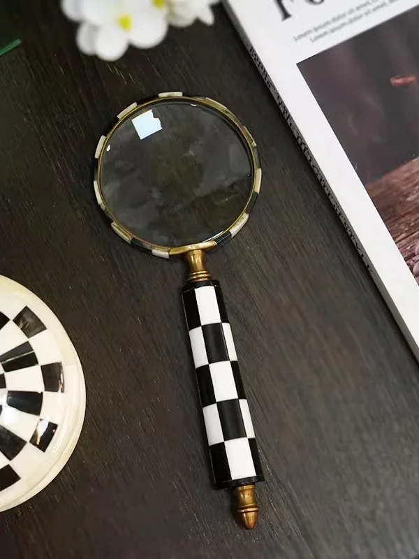 Brass Retro Magnifying Glass Study Model Room desktop Artwork Decorative Ornament