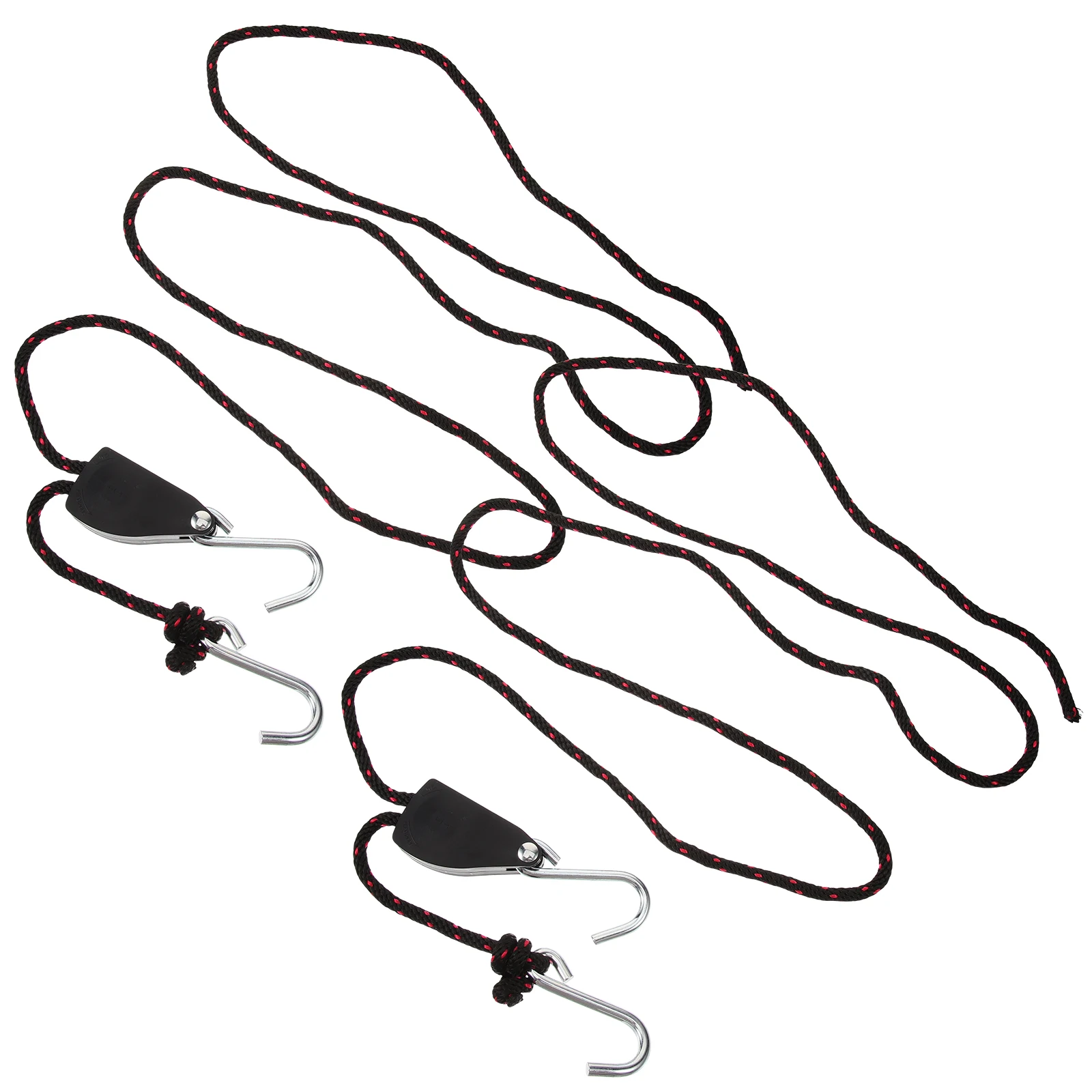

2Pcs Pulley Rope Tie Down Straps Heavy Duty Adjustable Ratchet Lock for Kayak Canoe Boat Bow Stern Secure Fastening