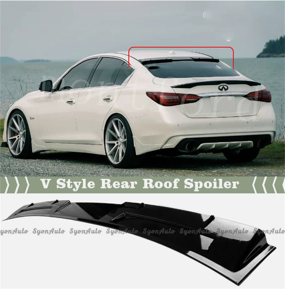 For Infiniti Q50 Q50S roof spoiler 2014 2015 2016 2017 ABS material black rear trunk spoiler