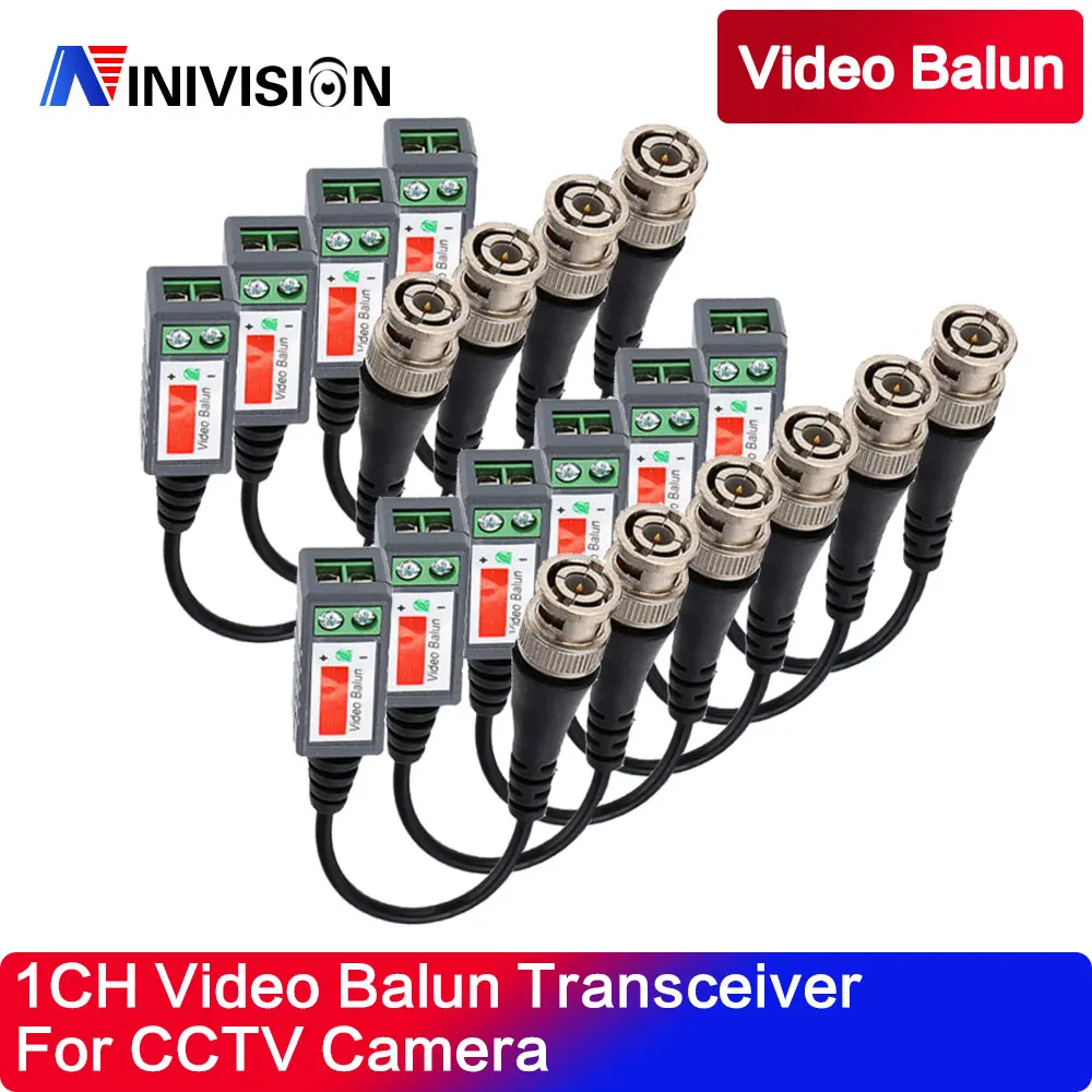 10Pcs (5 Pairs)  AHD/CVI/TVI Twisted BNC CCTV Video Balun Passive Transceivers UTP Balun BNC Cat5 /Cat6 CCTV UTP Video Balun