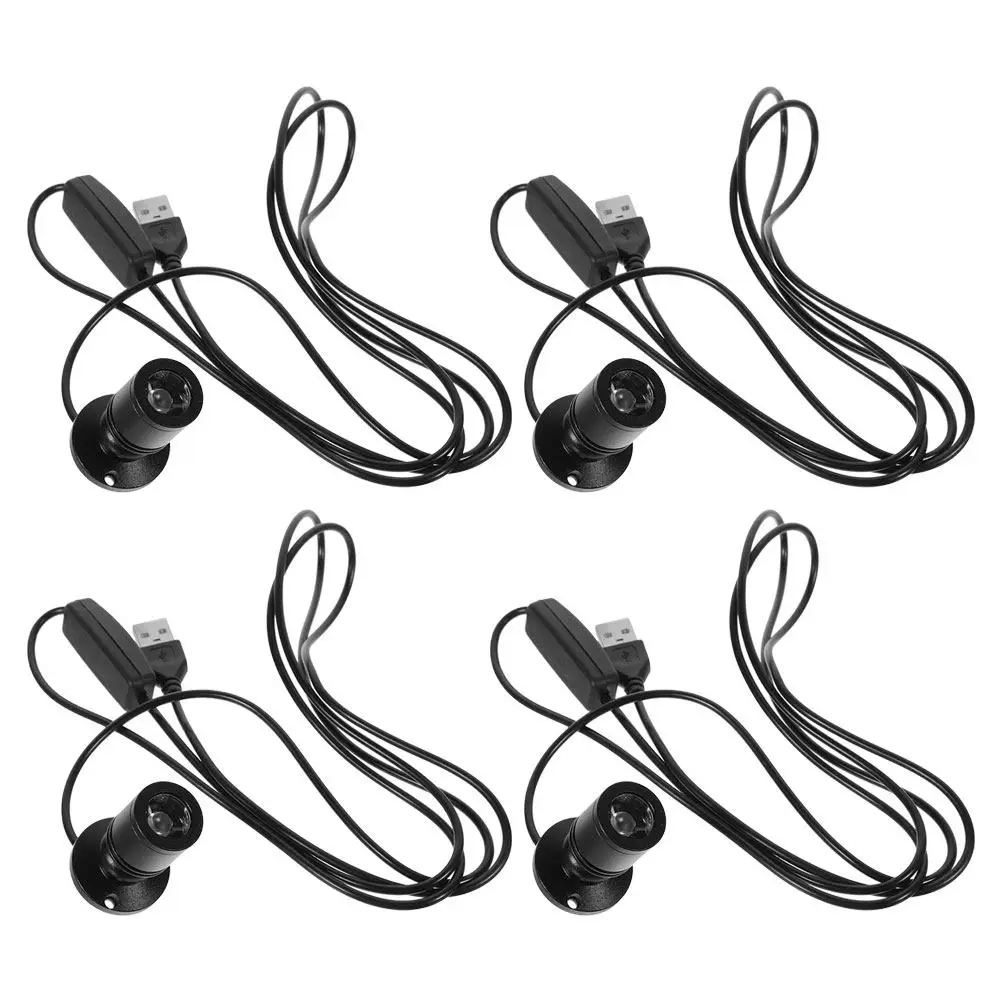 4Pcs USB Mini LED Spotlight Bright Light with Builtin for Jewelry Display Case Fish Tank Jewelry Showcase LED Light
