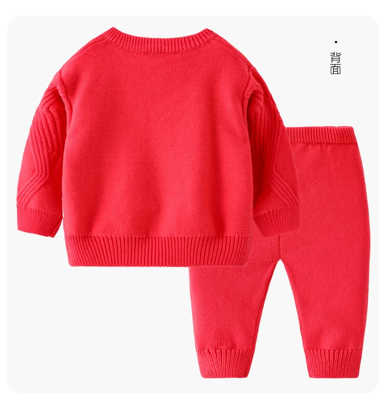 2Piece Fall Newborn Girls Clothes Toddler Boy Outfits Korean Casual Fashion Knit Baby Sweater Tops+Pants Kids Clothing Set BC172