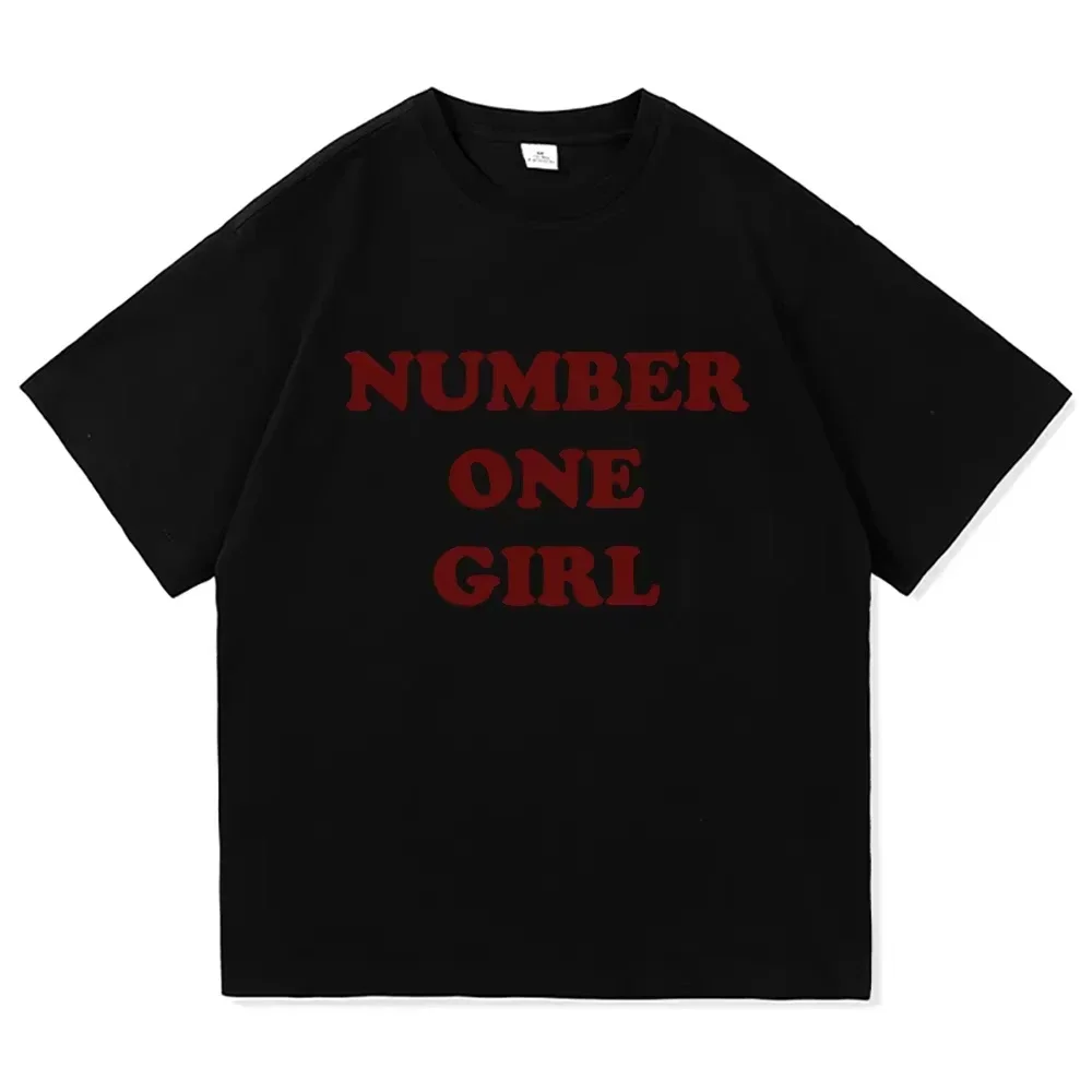 Korean Pop Girl Group Member Rosé T Shirt New Album Number One Girl Same Fashion Top Y2k Harajuku Women's Crew Neck Short Tops