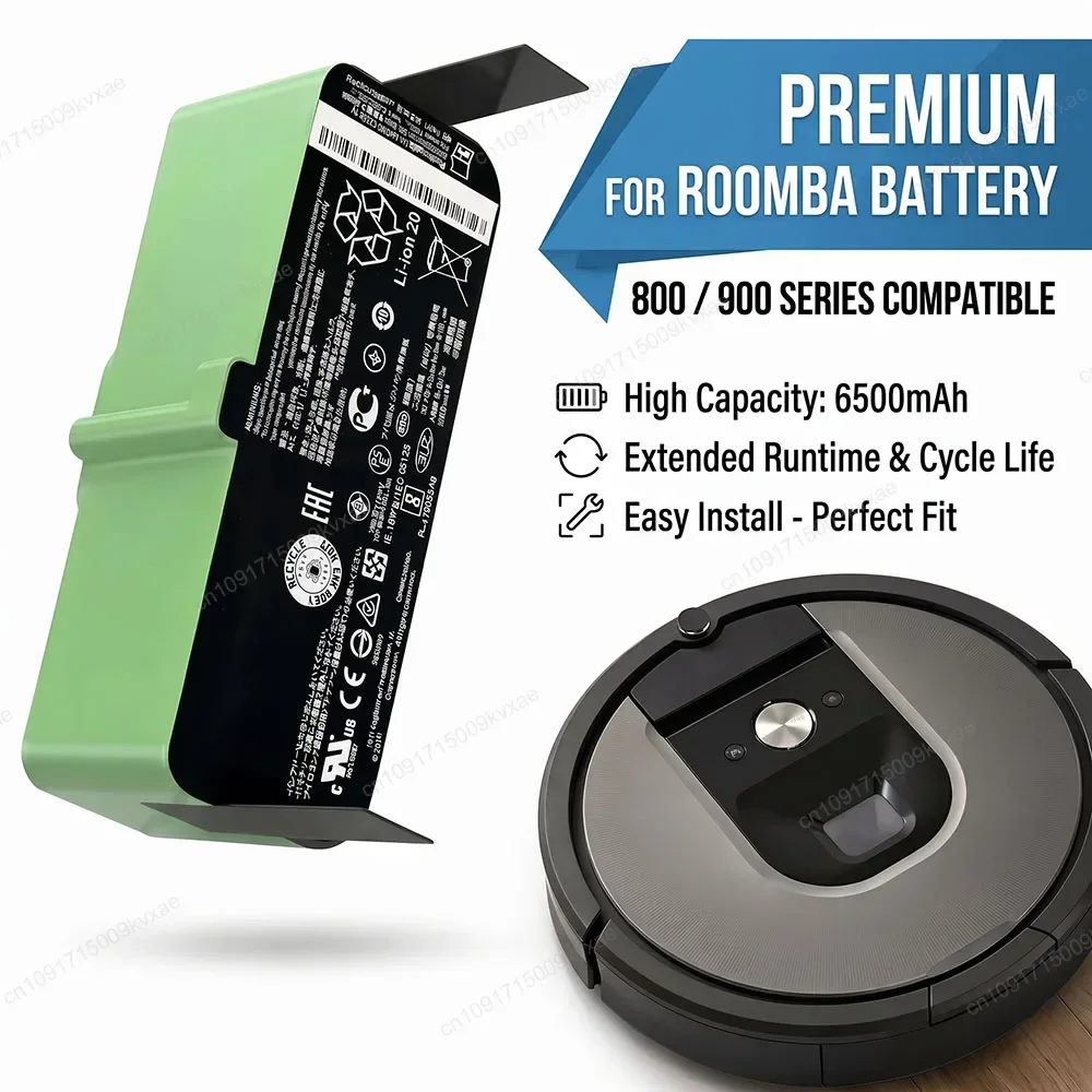 High Power Vacuum Cleaner Battery for Roomba 980 960 890 860 690 675 Series 5600mAh 14.4V Li-ion Extended Runtime Spare Pack