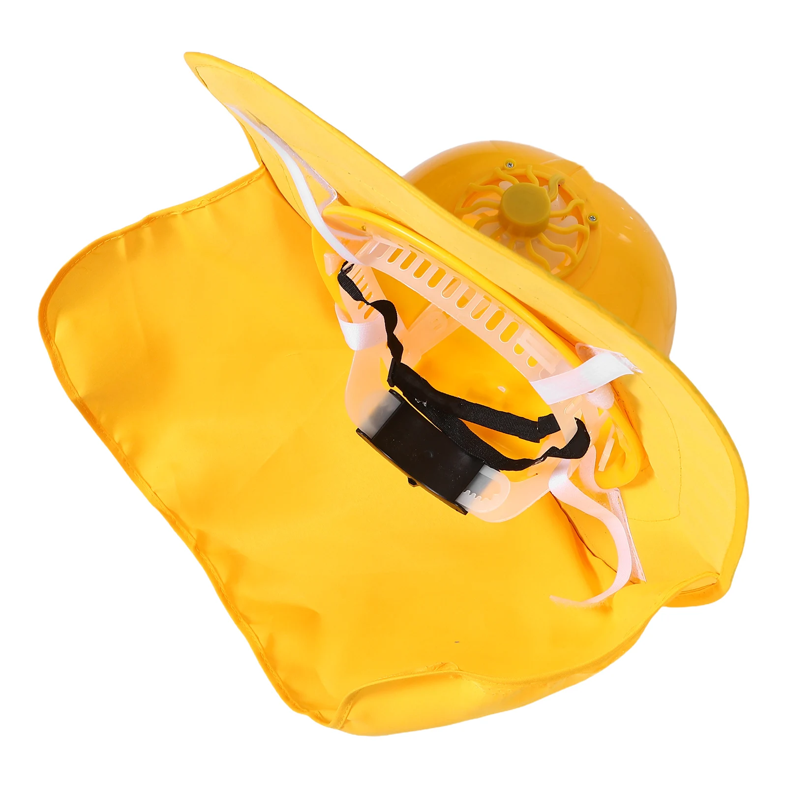 

Solar Fan Cap Summer Outdoor Sunshade Full Brim Visor Construction Hat Neck Travel