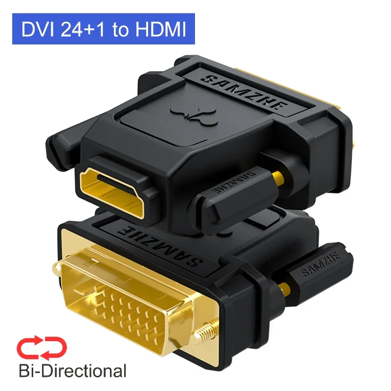 Samzhe Dvi 24 + 1 Naar Hdmi Adapter Hdmi Male Naar Dvi Female Converter 1080P Ondersteuning Voor Computer scherm 1Pcs