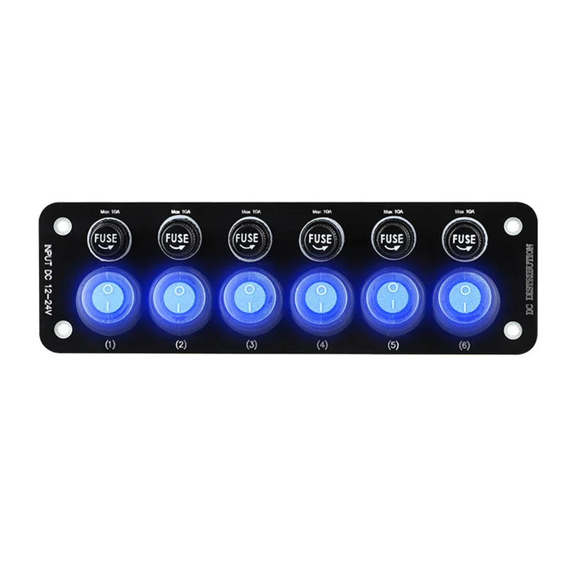 AB46-1 Piece Car Switch Combination Panel Multi-Switch Control Panel Universal Car RV Marine