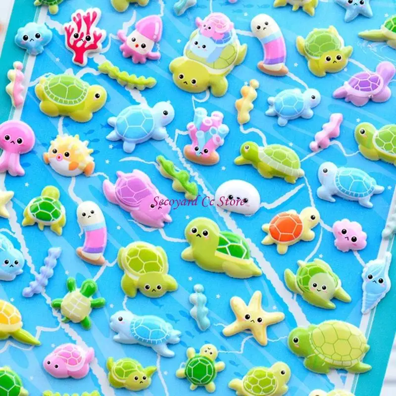 N3UC Small Sticker for Kids & Adults, Reusable Tiny Sticker for Scrapbooking Puffier Sticker Sheets Decorative Sticker