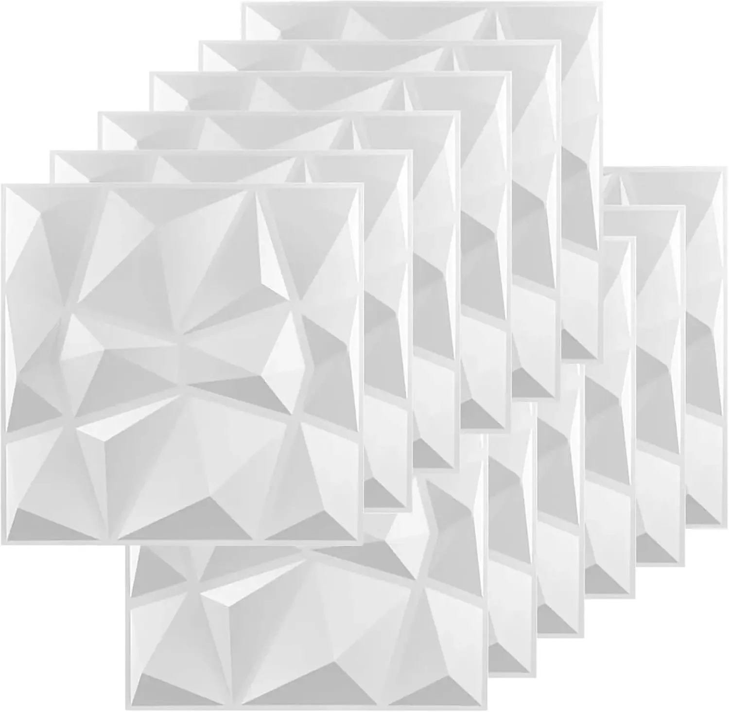 12 Pack Modern 3D Wall Panels 11.8x11.8 Inch Interior Decor for Gaming Room Bedroom TV Background - Easy Install Wall Panels